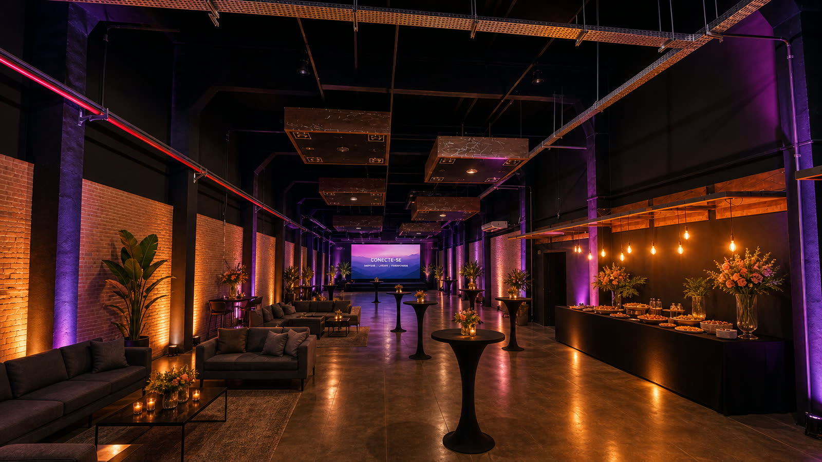 Espaço Éden do CN HALL em formato lounge para networking